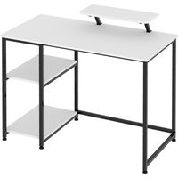 Levede Computer Desk Home Office Table with Storage Shelves Monitor Stand White