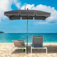 Parasol de plage, parasol de jardin, parasol de balcon, pare-soleil pliable gris Outsunny