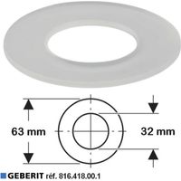 Joint de cloche 63 x 32 mm – Mécanisme de chasse d'eau pour espaces confinés – Joint en caoutchouc durable – Compatible Geberit