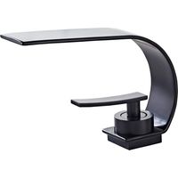 Rubinetto moderno per bagno monoforo nero, rubinetto per lavabo con valvola in ceramica in ottone ad arco basso, miscelatore monocomando per acqua calda e fredda, 1 foro/3 fori
