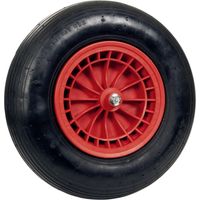 pro-bau-tec Ersatzrad für Schubkarre Kunststoff schwarz/rot Luftreifen