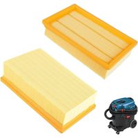 Lot de 2 filtres plats plissés pour aspirateurs Bosch GAS 35 L AFC, GAS 35 M AFC, GAS 55 M AFC et Kärcher NT25/1 Ap
