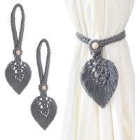 (Gris)Lot de 2 embrasses de Rideaux décoration Boheme - Attache Rideau en Coton macramé, pour Rideaux décoration de Rideaux
