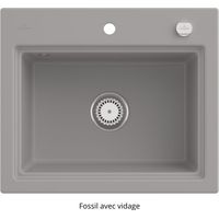 VILLEROY ET BOCH Subway Style 60 S fregadero Fossil CeramicPlus desagüe automático acabado antracita