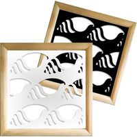 HERMITCRAB - Moduli Decorativi in Legno e PVC - Misura: 98x98 cm - Colore: nero