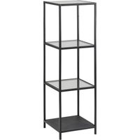 Etagère 4 niveaux 35x37x119,5 cm en verre et métal noir - FYNCA