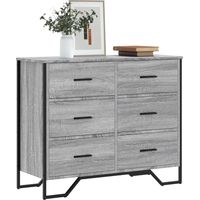vidaXL Cassettiera Grigio Sonoma 91x35,5x74,5 cm in Truciolato
