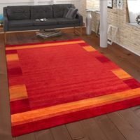 Paco Home Tapis Salon Chambre Adulte Poils Ras Motif Ethnique Geometrique Tissé A La Main 120x170 cm, Terracotta 5 (de)