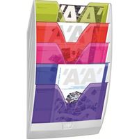 Trieur mural plastique CEP 5 compartiments 24 x 32 cm multicolore