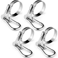 4PCS Flagpole Clips, Stainless Steel Flagpole Rings with Mosquito Clip, Adjustable Diameter 0.75-1.2 inches