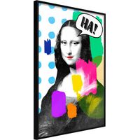 Affiche Murale Encadrée "Mona Lisa's Laughter" 40 x 60 cm Noir