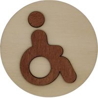 The Bars, icona disabili in 3D per la porta del bagno, in legno di faggio