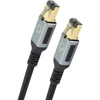 Oehlbach D1C13355 RJ45 Patchkabel CAT 8.1 5.00 m Schwarz vergoldete Steckkontakte, dreifach geschir