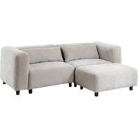 Canapé d'angle beige en tissu Caroline