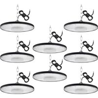 (8pcs) 200W LED UFO High Bay Lumière,6500K Blanc Froid UFO Spot High Bay Lumière 20000LM Projecteur LED Industriel IP65 Étanche Spot High Bay Lumière,UFO LED Spot pour Gymnase Usine Entrepôt