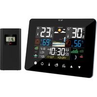 Station Météo sans Fil - Horloge de Météo Numérique avec Capteur Extérieur - Thermomètre Température Humidité Baromètre Alarme