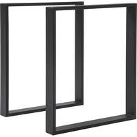 Patas de mesa rectangulares 60x72 cm Negro, juego de 2 con tornillos