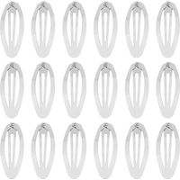 100 pieces of 2-inch silver-toned metal oval hair clips, small, delicate and cute women's hair accessories