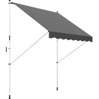 Toldo Manual Retráctil 300x150x170-280 cm con Altura Ajustable Manivela y Protección Solar para Terraza Gris