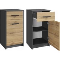 C贸moda BODO 1D1S ANTRACCIO-MUJO, puertas, caj贸n para ropa y juguetes