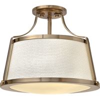 Elstead Charlotte - 3 Light Semi Flush Deckenleuchte Gebürstetes Karamell, E27