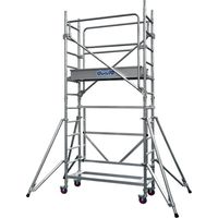 DUARIB - Échafaudage roulant aluminium pour cage d'escaliers Docker mini garde-corps monoblocs - Hauteur de plateau 3,6 m - L 1,5 x l 0,6 m