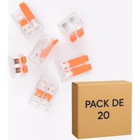 20 Bornes de Raccordement à Levier, 2 contacts, 40A, 6 mm² - LT-612