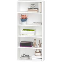 Libreria mobile 5 ripiani 3 échafaudages flessibili legno bianco 60x24x133,5 cm