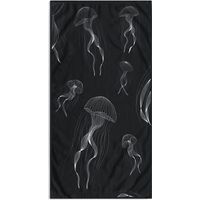 DecoKing Telo mare grande 90 x 180 cm cotone spugna velours asciugamano blu scuro gelatina