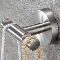 BUNTHAUS Crochet porte-serviettes, crochet mural, porte-serviettes, crochet pour vêtements, crochet rond en acier inoxydable pour peignoir, salle de bain, cuisine, toilettes, chambre, salon