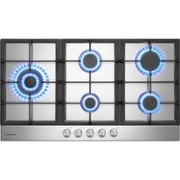 GASLAND Piano cottura a gas naturale/butano/propano da incasso, acciaio inossidabile - GH2905SS1FC - 5 fuochi - 10400W - Con supporti Wok/Moka
