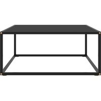 Table basse Table de salon Table de café Noir avec verre noir 80x80x35 cm
