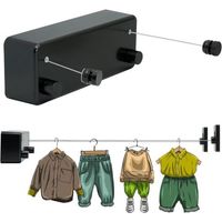 Corde à Linge RéTractable,Fil Linge Extensible RéGlable 4.2 m,Poteau Etendoir Linge Exterieur,Corde a Linge Exterieur,pour IntéRieur D'HôTel,Salle De Bain, Balcon,Jardin