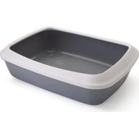 Nobby Katzentoilette Iriz mit Rand grau-weiß 50 x 36,5 x 11,5 cm Katzentoilette