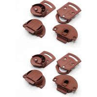 Juego de 4 pares (8 unidades) con guía de plástico marrón Rodillos para puertas corredizas de armario Sistema deslizante integrado para muebles empotrados