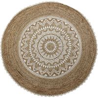 Tapis moderne en jute et coton confort élégant - Brun naturel mandala
