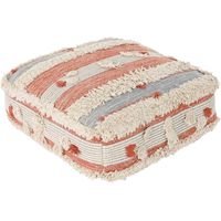 Pouf confortable en coton rayé pour une touche déco - Orange rayé de blanc