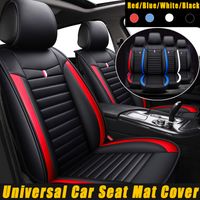 Couvre-siège avant de voiture universel en cuir PU – Housse respirante étanche – 4 couleurs disponibles : rouge, bleu, blanc, noir – Kingso