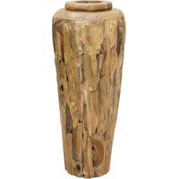 Vidaxl – Vase de décoration en bois de teck massif 40 x 100 cm – Résistant aux intempéries – Design unique avec coupe irrégulière