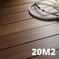 Kit Terrasse Bambou 20m² - SAMBA - Thermotraité - 62 lames de Terrasse (224 x 13.9 x 1.8 cm) - Fixation Clips Cobra Hybrid 7-22 - Garantie 25 ans