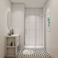 SKY Bathroom Bathroom Sliding Shower Door Enclosure Cubicle 1100x1900mm 8mm NANO Glass
