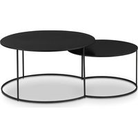 Table basse ronde 115x80x42 cm en métal noir - AXLE