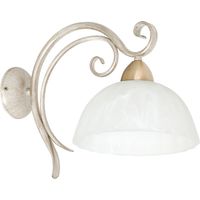 Applique Aurora crema con vetro patina oro E27 Luminex