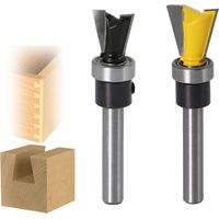 2 Stück Schwalbenschwanzfräser Set 6,35mm Schaft mit Lager für Holzbearbeitung
