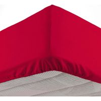 Drap housse 2 personnes 140 x 190 cm microfibre unie oscar Rouge