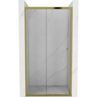 Mexen – Porte de douche coulissante 120 x 190 cm en verre trempé transparent – Aluminium doré – Installation universelle – 8451200005000