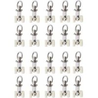 20 curtain track glider rollers, plastic double rollers, aluminum alloy, small