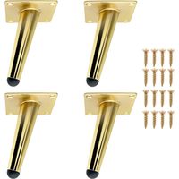 Set of 4 Furniture Legs 12cm Durable Metal Tilting Gold, Table Legs, Sofa Legs
