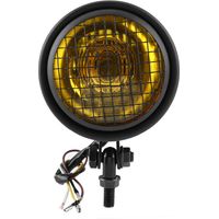 Phare moto rétro 35W, grille de protection lentille, 1750lm haute luminosité, universel, jaune