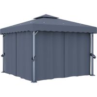Tonnelle avec rideau 3x3 m Anthracite Aluminium